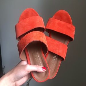 L’intervale Orange Suede Leather Sandals Sz36